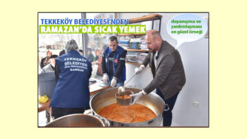   Tekkeköy Belediyesi Ramazan sofralarına sıcak yemek ulaştırıyor.